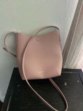 ANTHROPOLOGIE Pink Bag Leather Crossbody Small Sling Purse Peony Vegan SAMARA